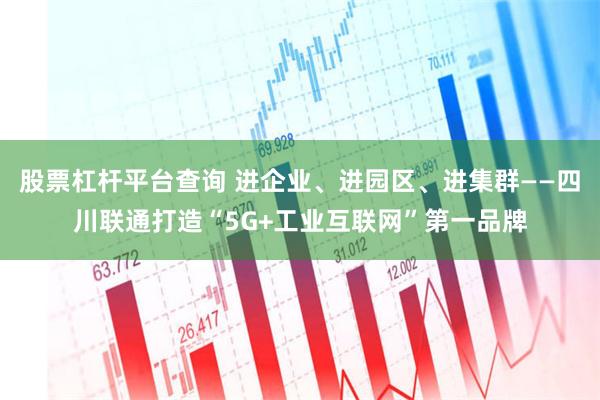 股票杠杆平台查询 进企业、进园区、进集群——四川联通打造“5G+工业互联网”第一品牌
