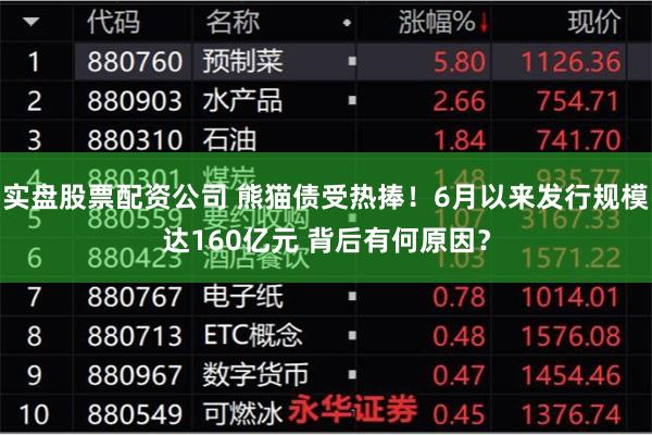 实盘股票配资公司 熊猫债受热捧！6月以来发行规模达160亿元 背后有何原因？