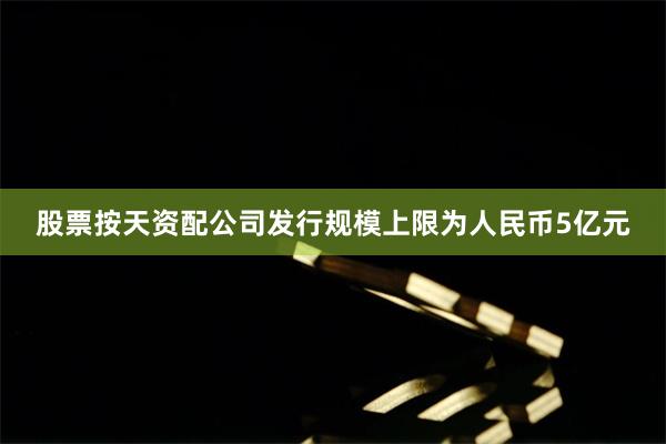 股票按天资配公司发行规模上限为人民币5亿元