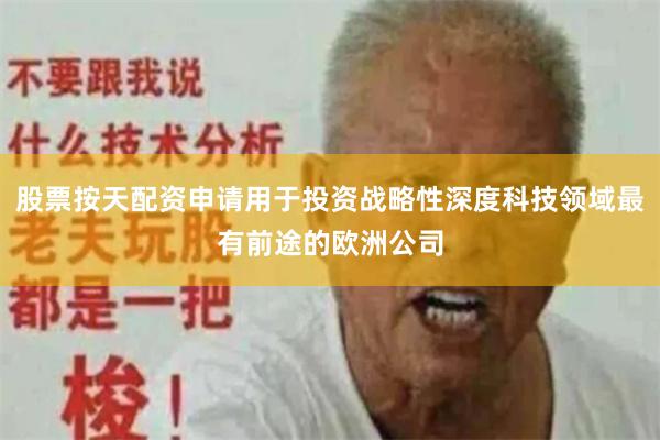 股票按天配资申请用于投资战略性深度科技领域最有前途的欧洲公司